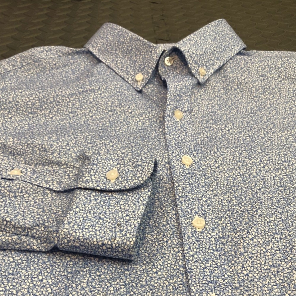 Proper Cloth Button Down Shirt Mens 3XL Blue Floral Print Long Sleeve